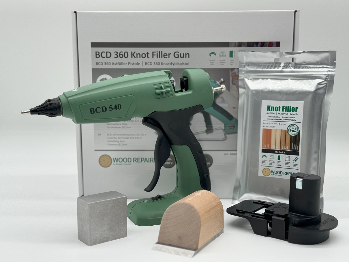 WoodRepair BCD 540 Öko‑Profi‑Kit – Akku-Pistole mit Adapter