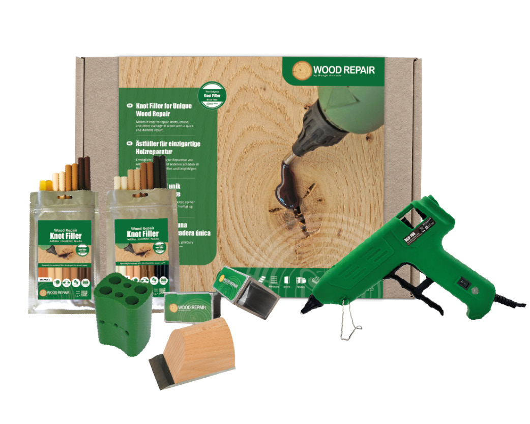 Wood Repair PLUS Satz – BCD 180 Astfüller‑Pistolen‑Kit Wood Repair PLUS Satz – BCD 180 Astfüller‑Pistolen‑Kit